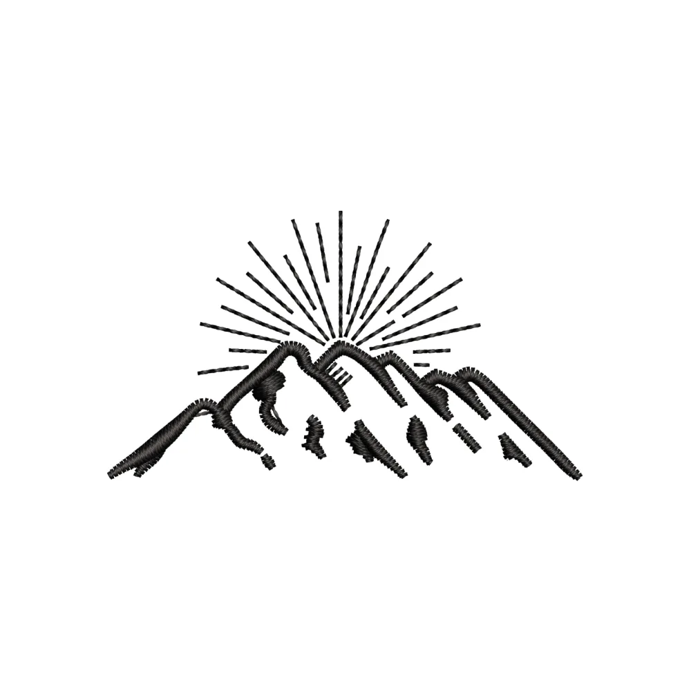 Mountain Sun Embroidery Design