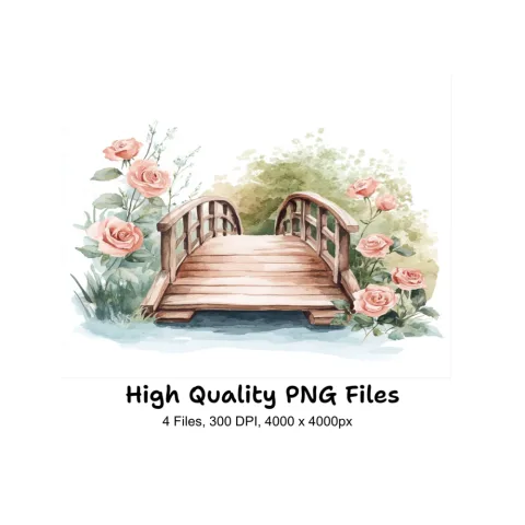 Floral Bridge Clipart Bundle