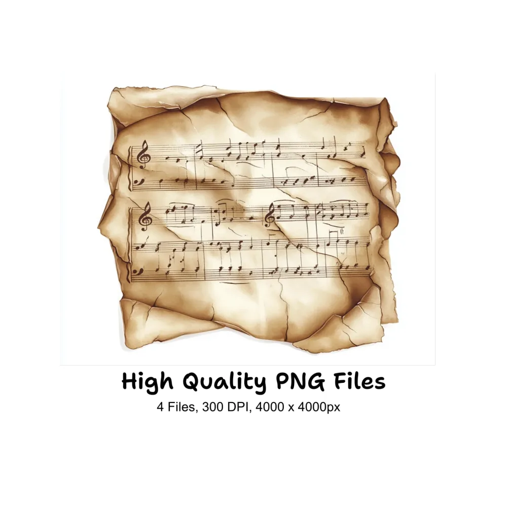Vintage Music Sheets Clipart Bundle
