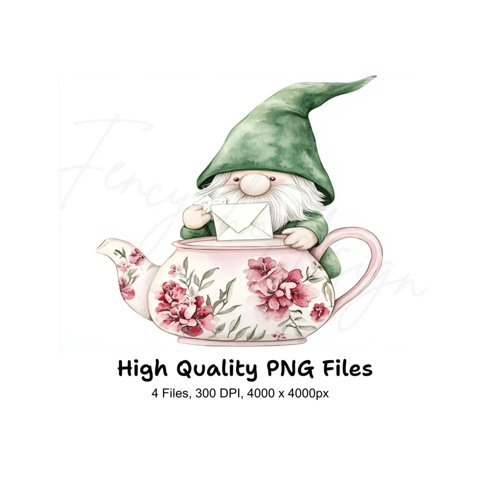 Gnome Teapot Clipart Bundle