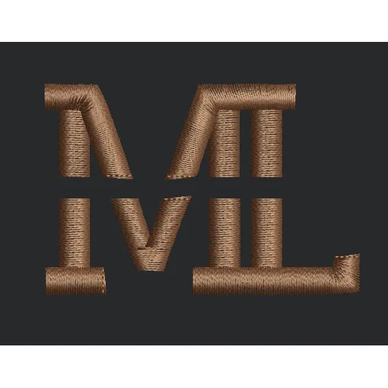 Stacked Serif Monogram Embroidery Design