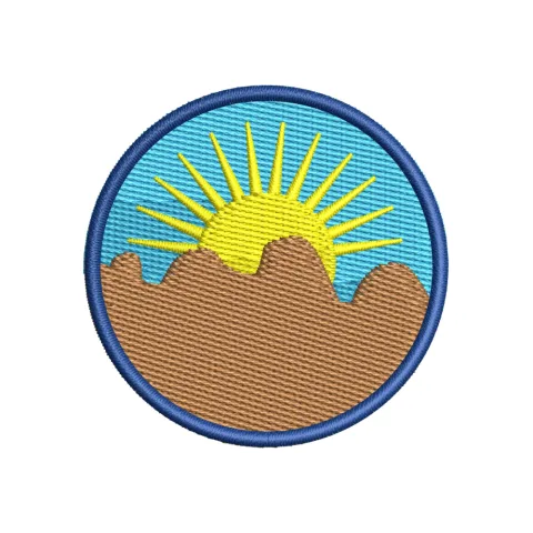 Sun Mountain Embroidery Design