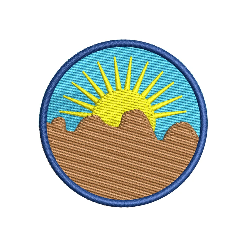 Sun Mountain Embroidery Design