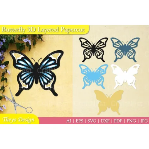 Butterfly Layered Papercut SVG Bundle