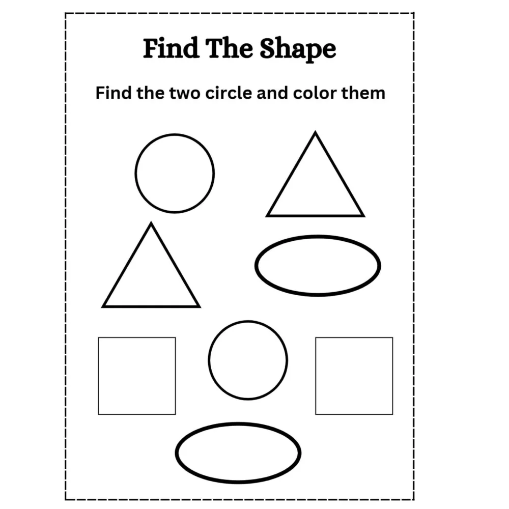 Find the Shape Coloring Worksheets