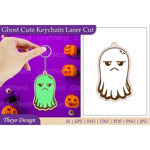 Ghost Keychain from Ghost Keychain SVG Bundle