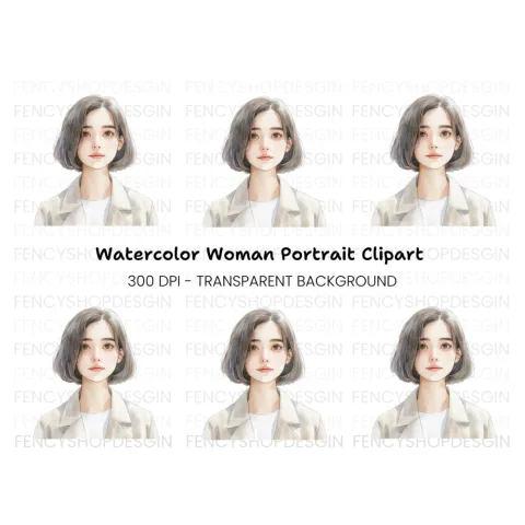 Portrait of Woman Clipart Bundle