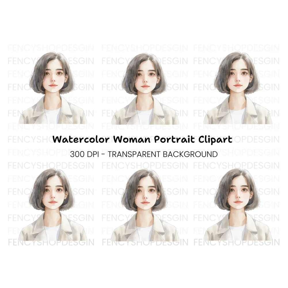 Portrait of Woman Clipart Bundle