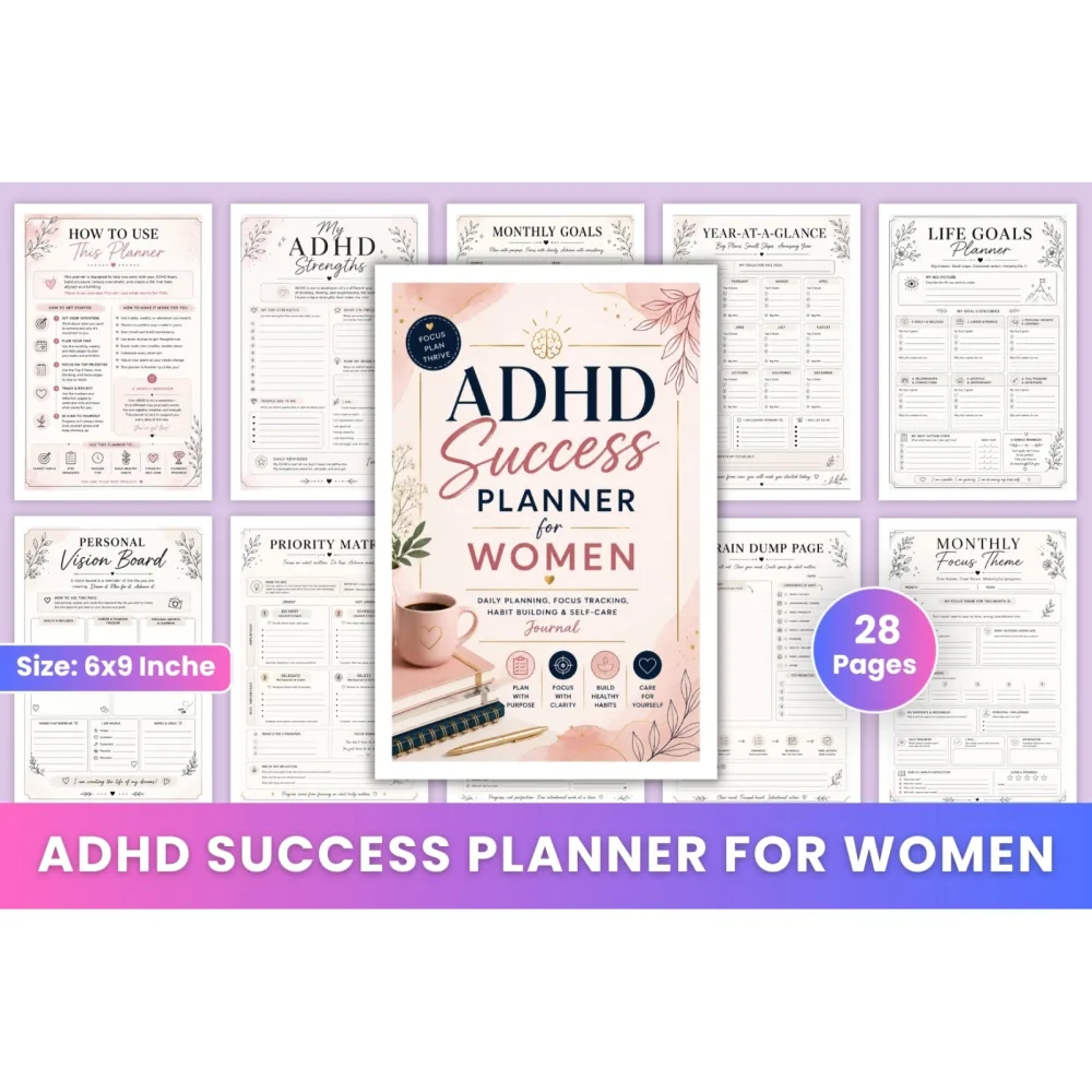 Adhd Success For Women Planner