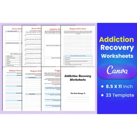 Addiction Recovery Worksheets Book