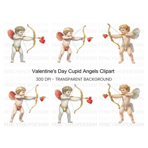 Vintage Cupid Clipart Bundle