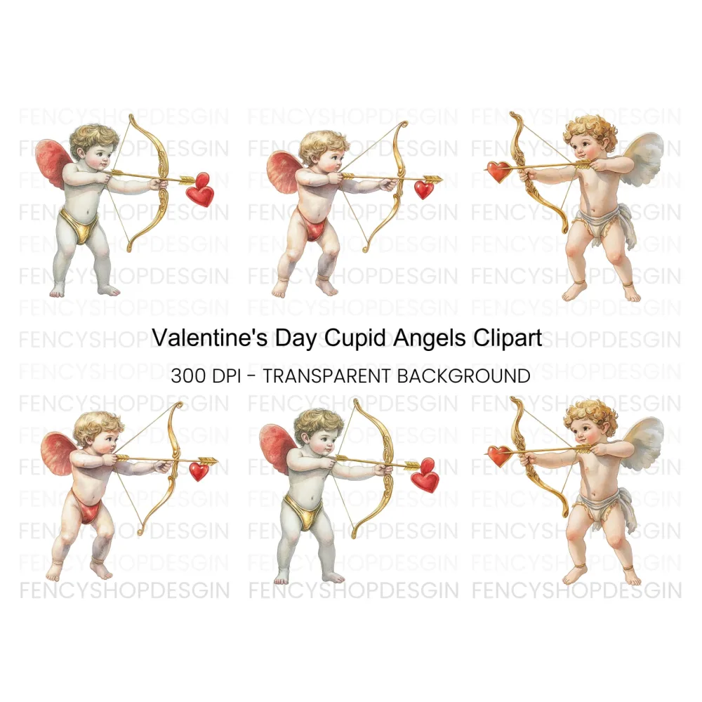 Vintage Cupid Clipart Bundle