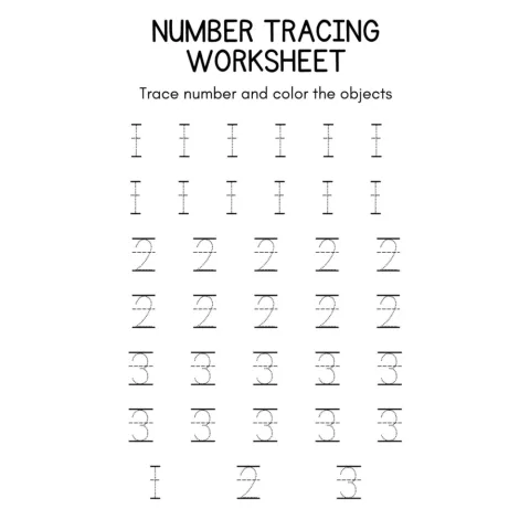 Number Tracing and Coloring Objects