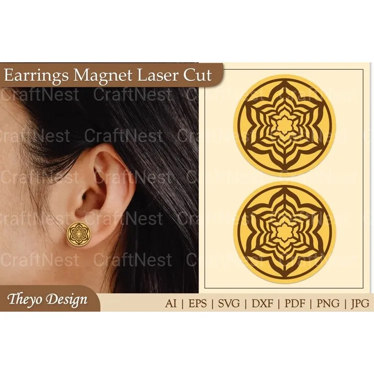 Lasercut Earrings Magnet SVG Bundle