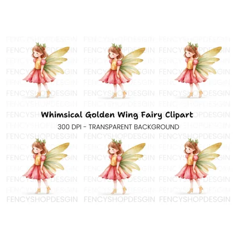 Christmas Fairy with Holly Clipart Bundle