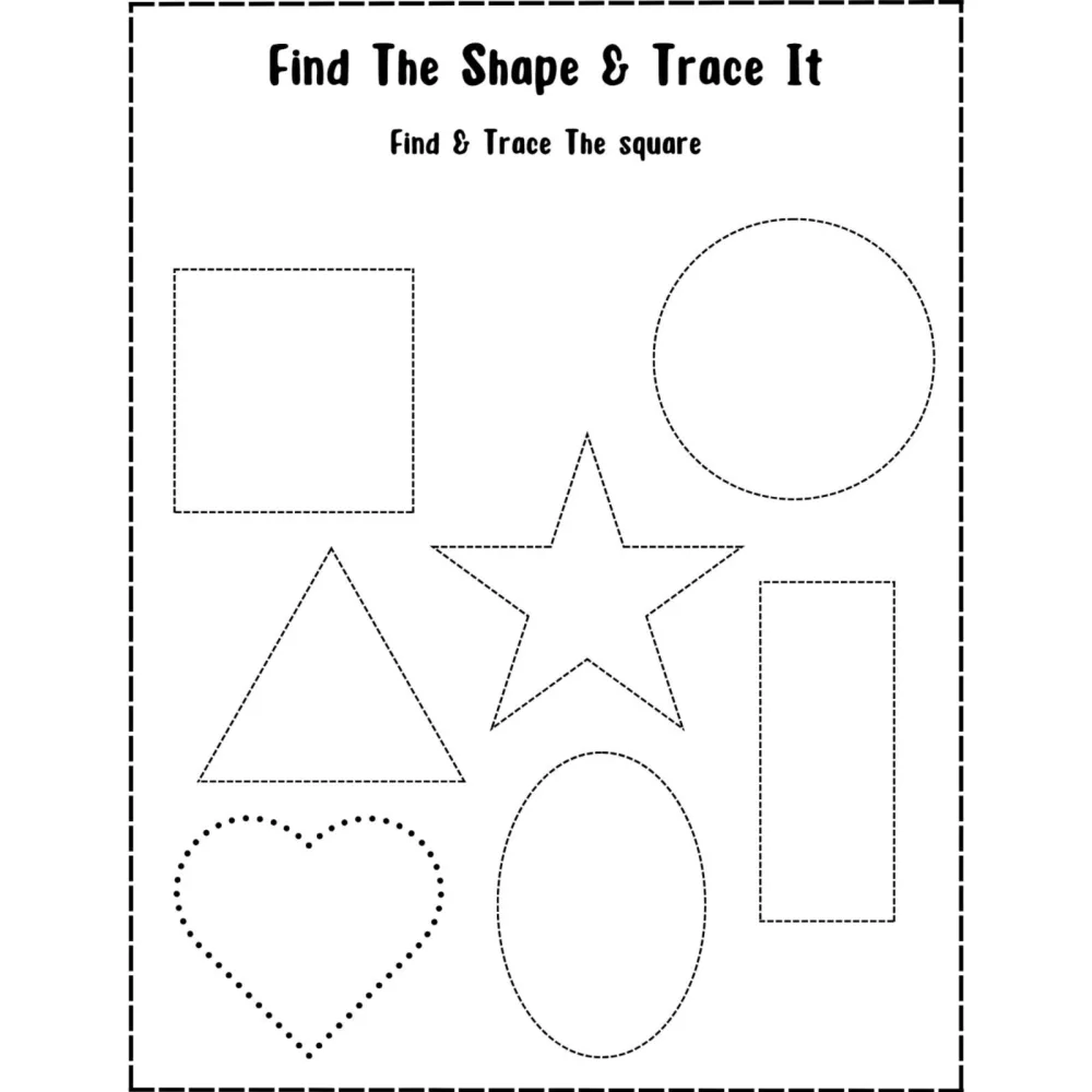 Find and Trace Shapes Worksheets