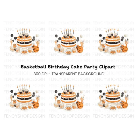 Basketball Themed Dessert Table Clipart Bundle