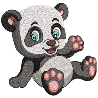 Panda Baby Embroidery Design