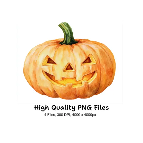Glowing Halloween Pumpkin Clipart Bundle