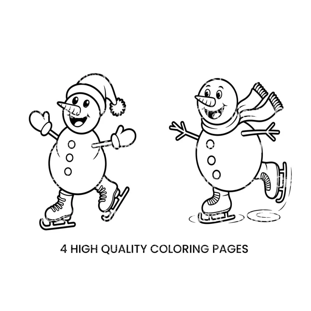 Ice Skating SnowmanFun Coloring Books