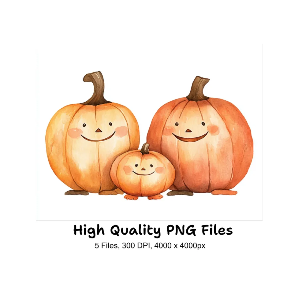 Cute Halloween Pumpkin Clipart Bundle