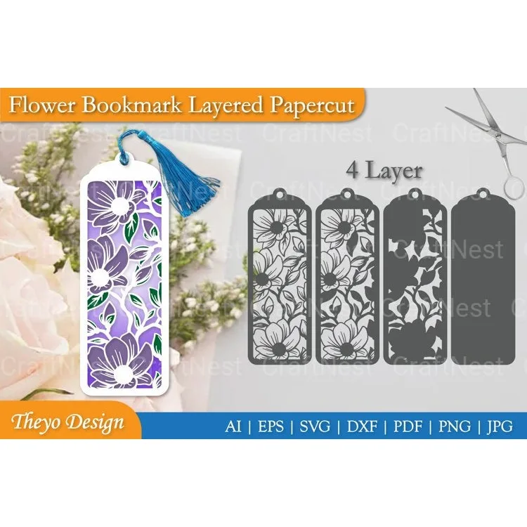 Flower Layered Papercut SVG Bundle