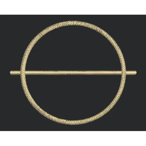 Gold Circle and Horizontal Bar Icon Embroidery Design