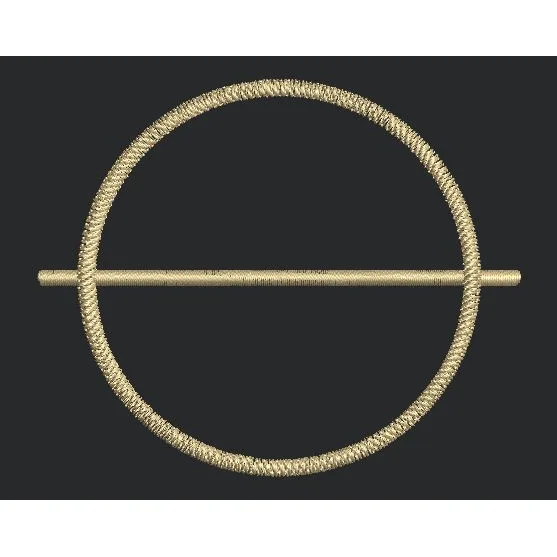 Gold Circle and Horizontal Bar Icon Embroidery Design