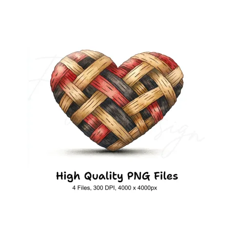 Woven Hearts Clipart Bundle
