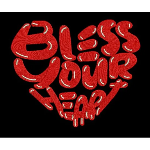 Heart Typography Stitch Embroidery Design