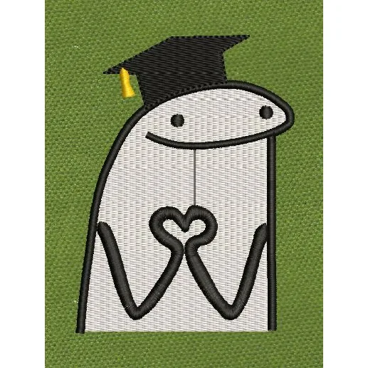 Grad Heart Cap Embroidery Design