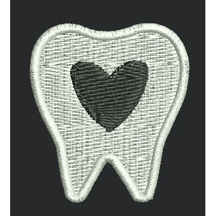 Heart Centered Dental Icon Embroidery Design
