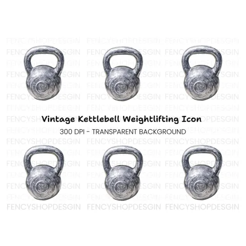 Single Kettlebell Illustration Clipart Bundle