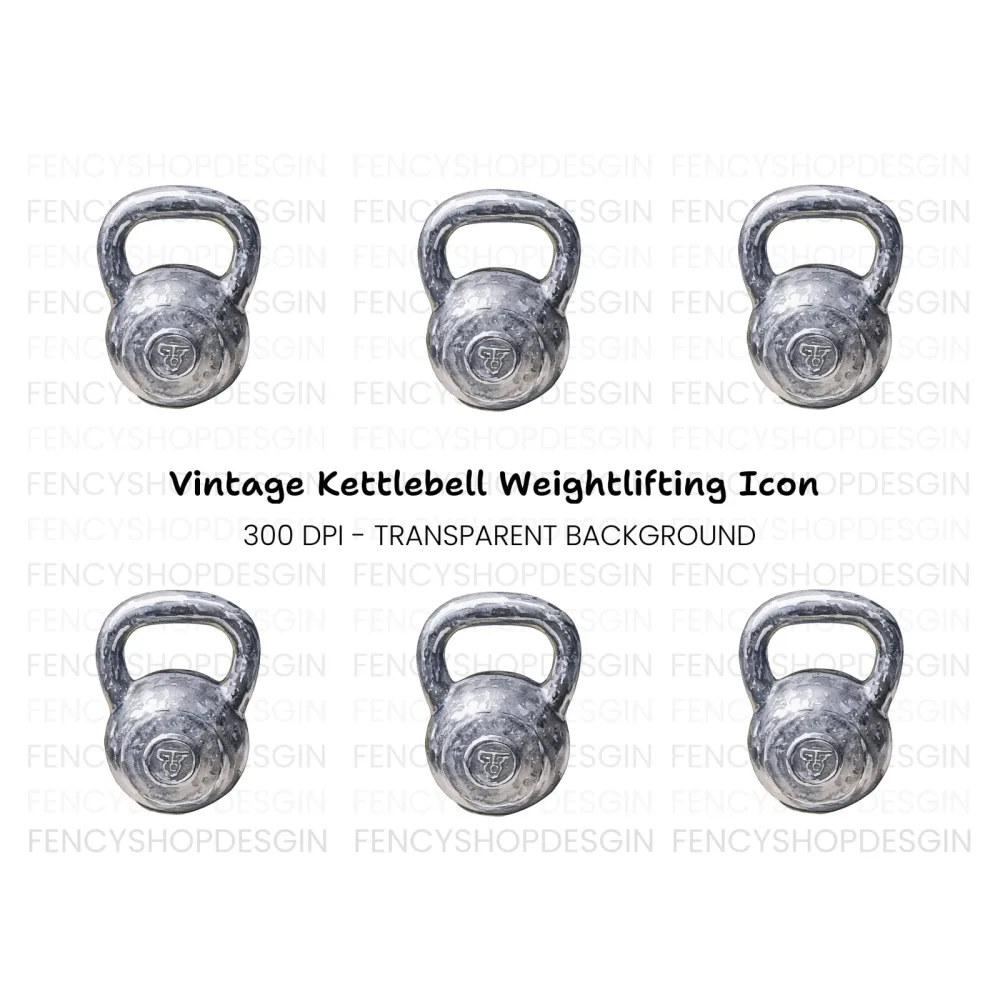 Single Kettlebell Illustration Clipart Bundle