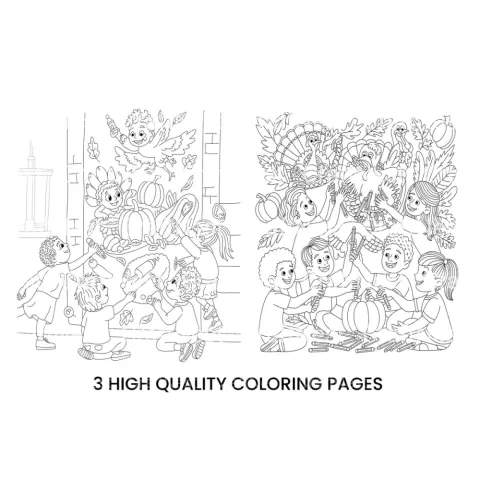 Autumn Pumpkins for Children Coloring Books