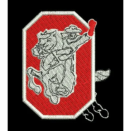 Horse Riding With Letter O Embroidery Design