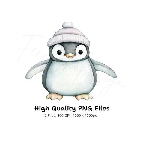 Cute Baby Penguin Winter Clipart Bundle