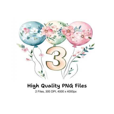 Number Balloons Clipart Bundle
