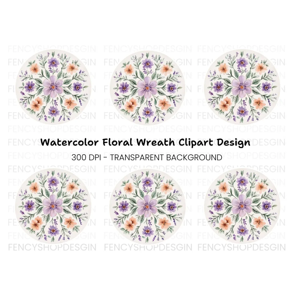 Floral Mandala Clipart Bundle