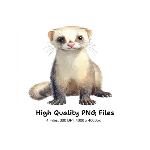 Cute Ferret Clipart Bundle