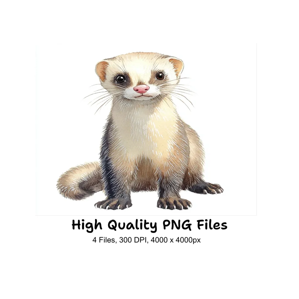 Cute Ferret Clipart Bundle