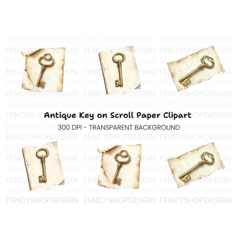 Antique Keys Clipart Bundle