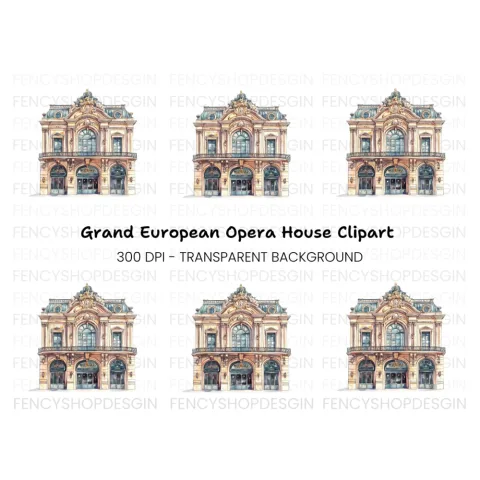 Elegant Parisian Building Clipart Bundle