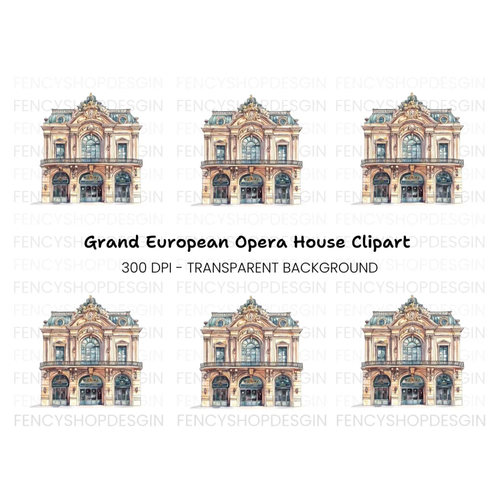 Elegant Parisian Building Clipart Bundle