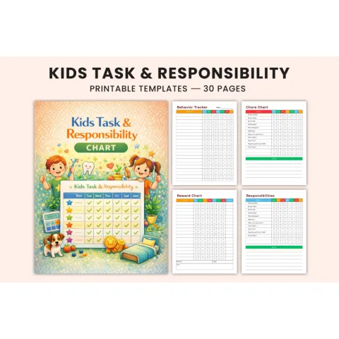 Kids Task Responsibility Chart Planner