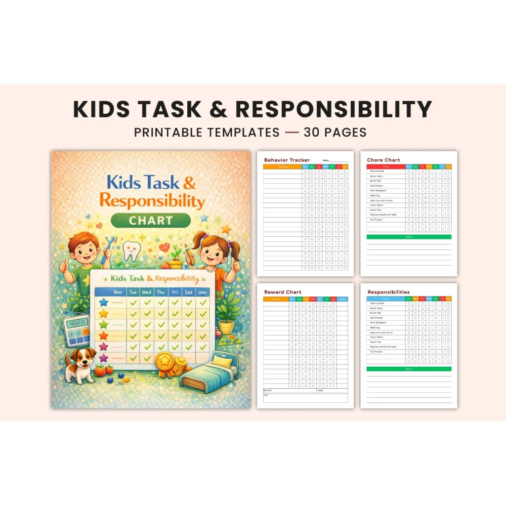 Kids Task Responsibility Chart Planner