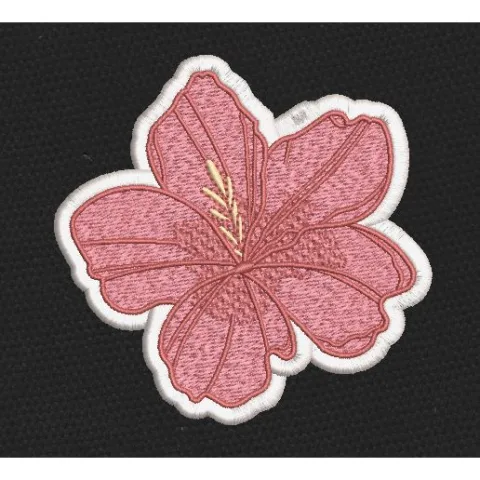 Hibiscus Flower Pink Embroidery Design