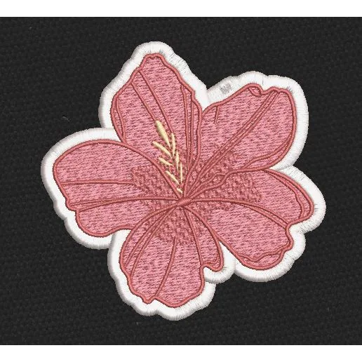 Hibiscus Flower Pink Embroidery Design