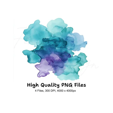 Abstract Alcohol Ink Clipart Bundle