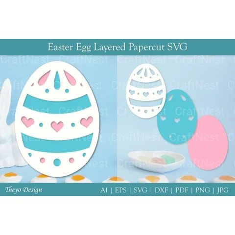 Easter Egg Layered Papercut SVG Bundle